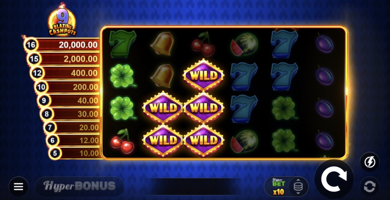 9 Blazing Cashpots Slot Gameplay