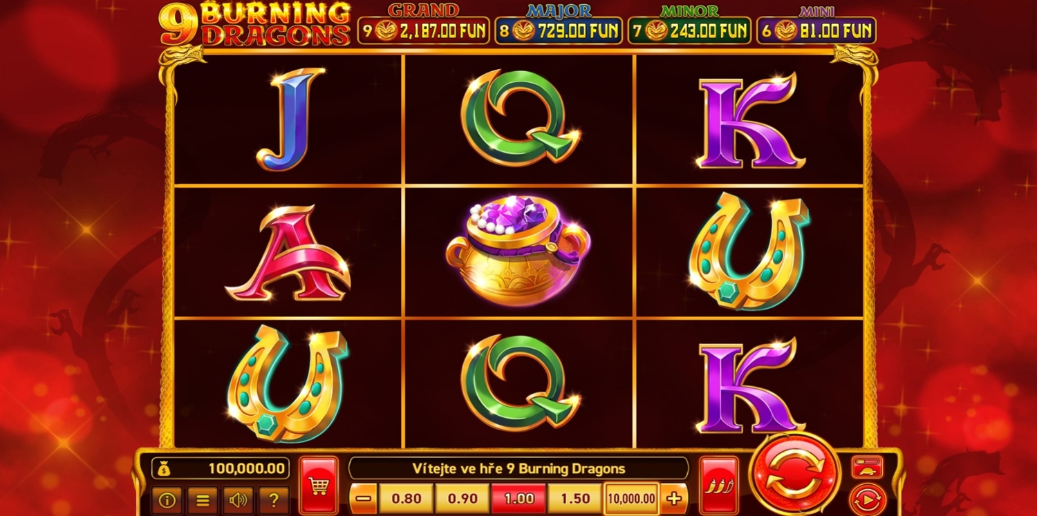9 Burning Dragons Slot Gameplay