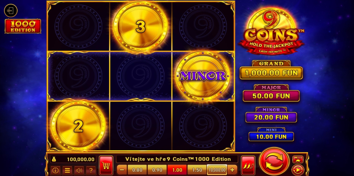 9 Coins 1000 Edition Slot Gameplay