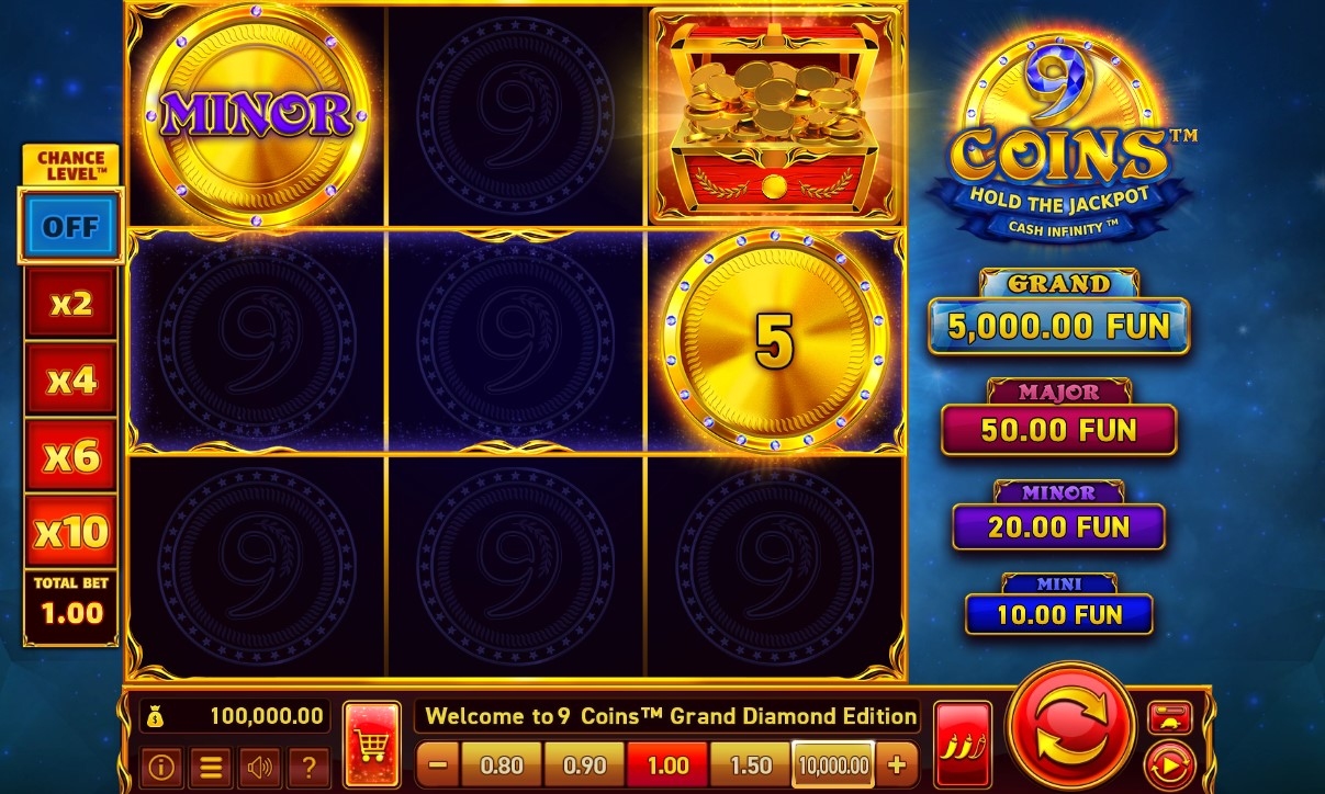 9 Coins Grand Diamond Edition Slot Gameplay