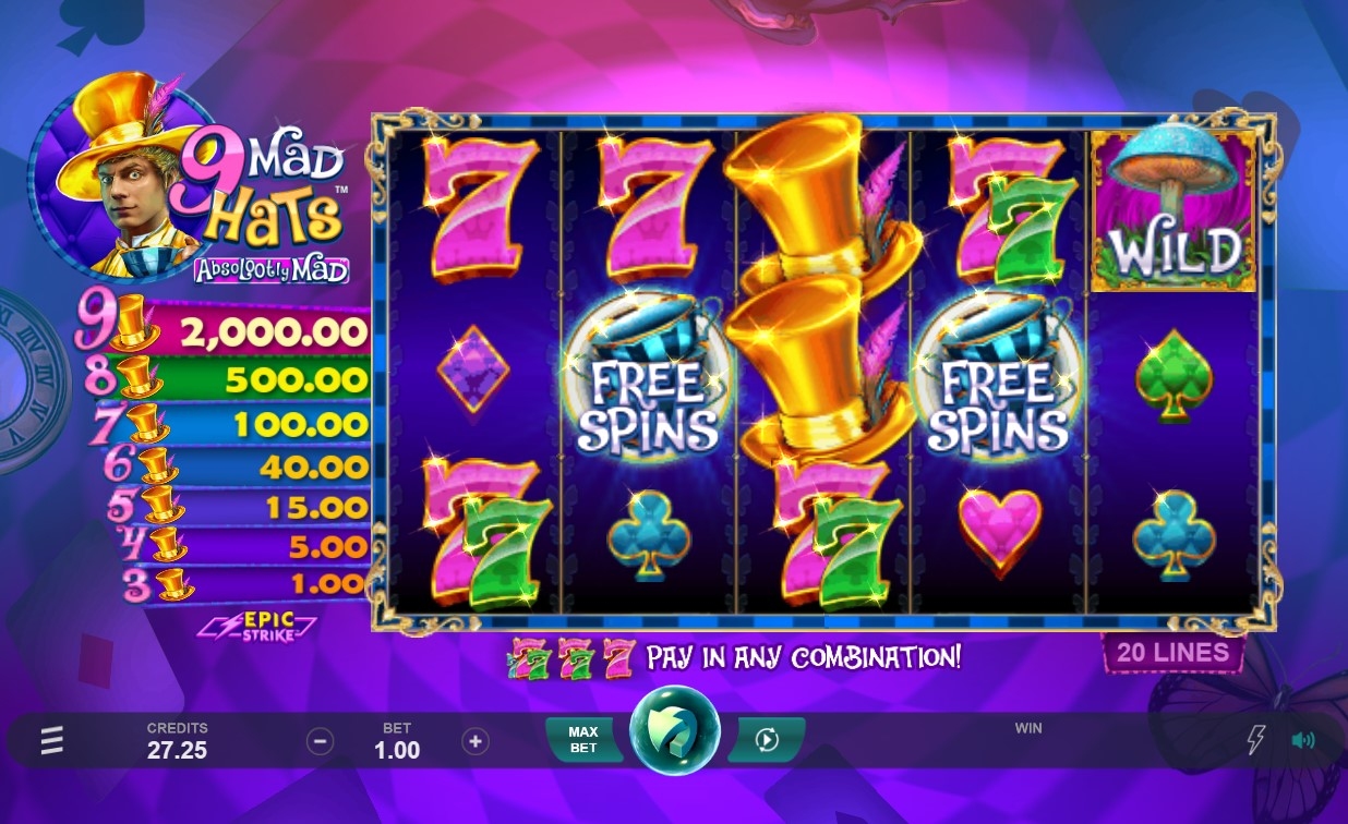 9 Mad Hats Slot Gameplay