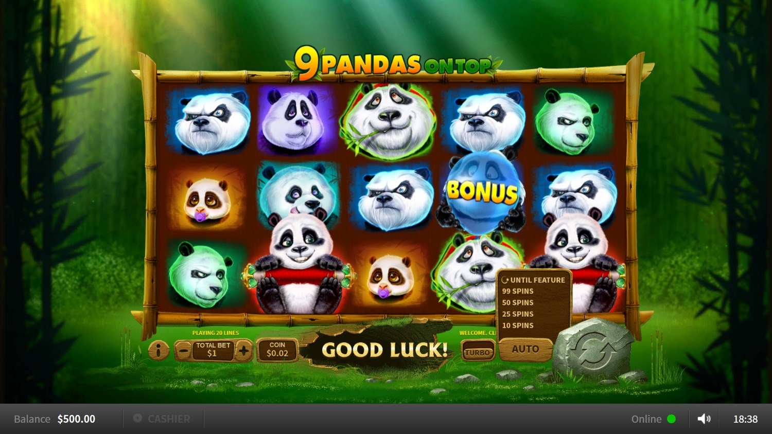 9 Pandas on Top Slot Gameplay
