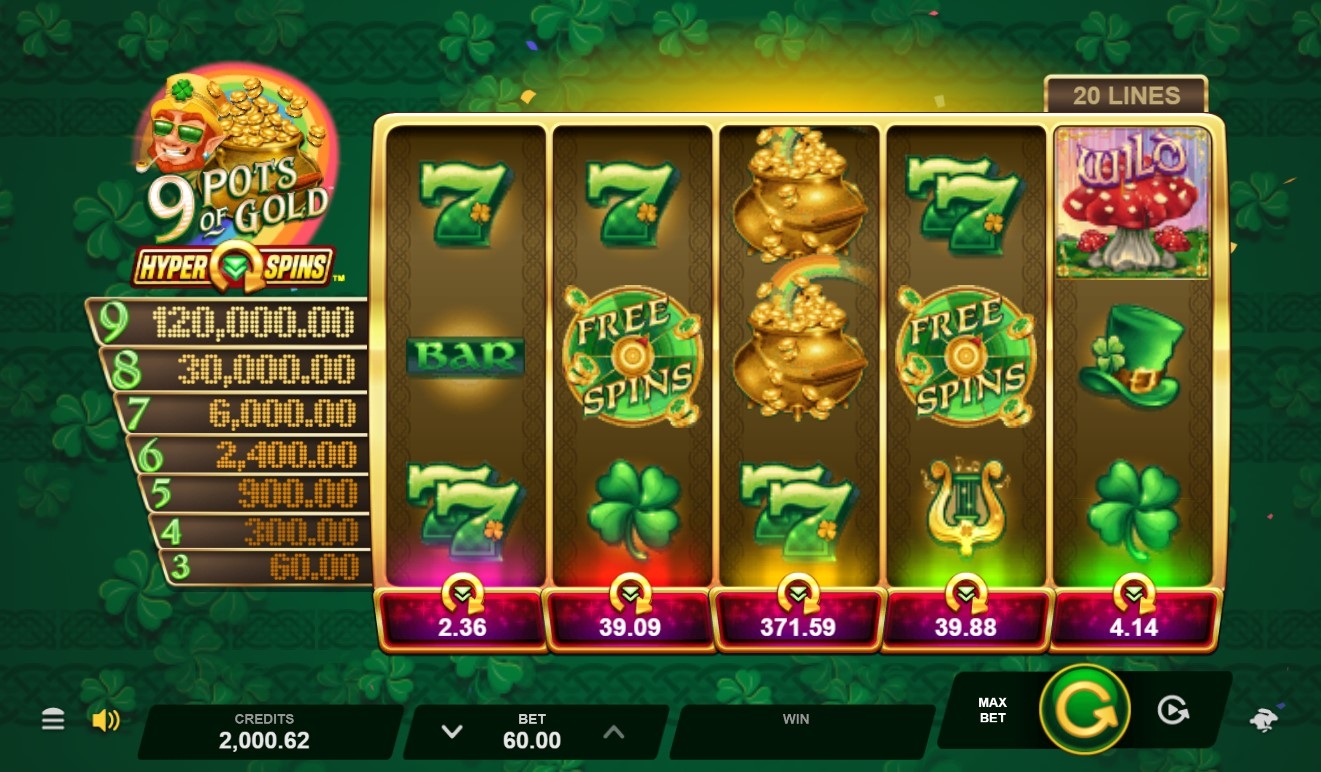 9 Pots of Gold Hyper Spins Slot Gameplay