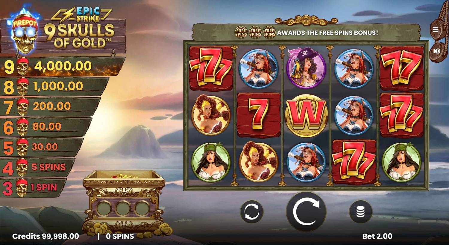 9 Skulls of Gold Slot Gameplay