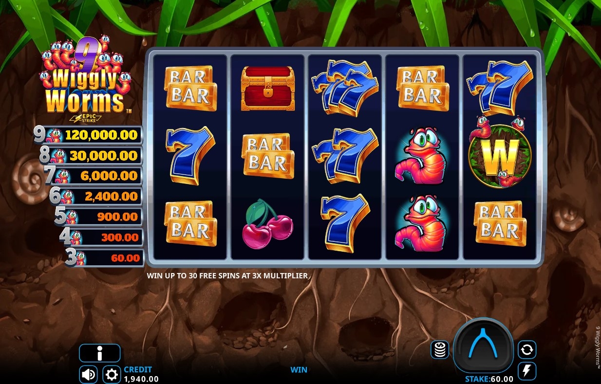 9 Wiggly Worms Slot Gameplay