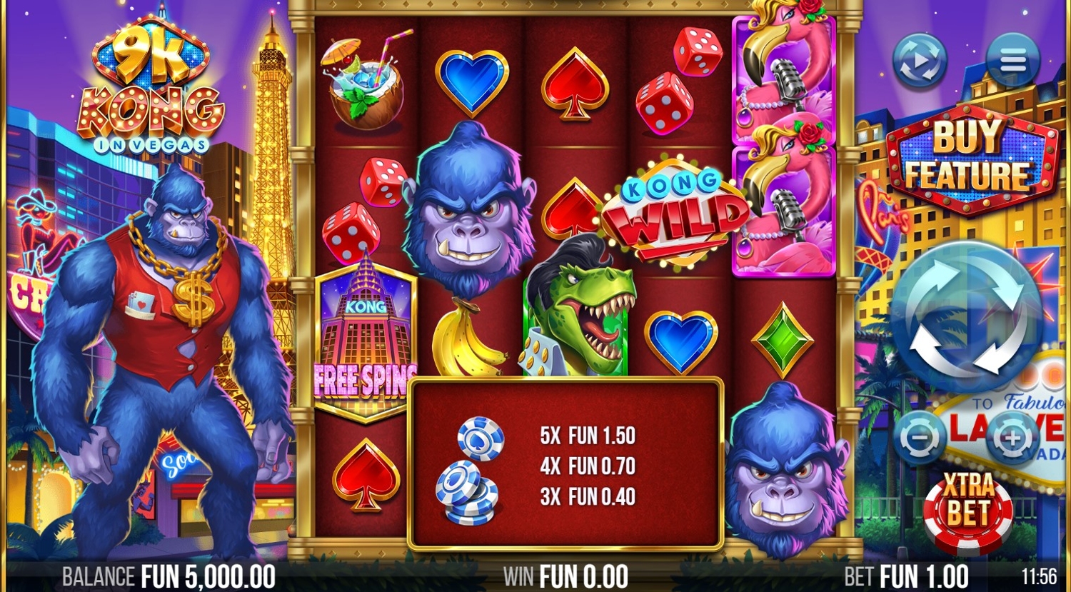 9k Kong in Vegas Slot Gameplay