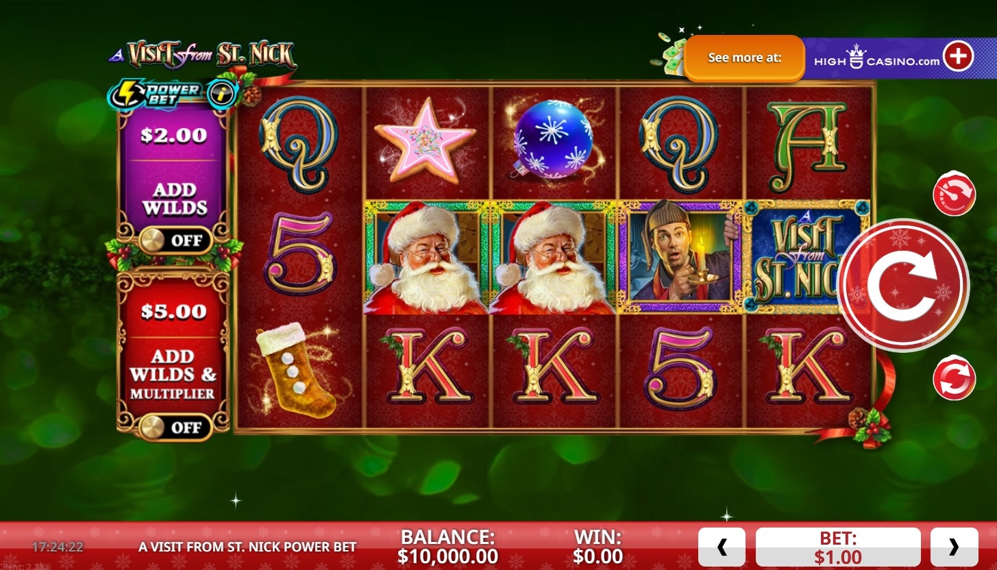 A Visit From St. Nick Power Bet Slot Gameplay