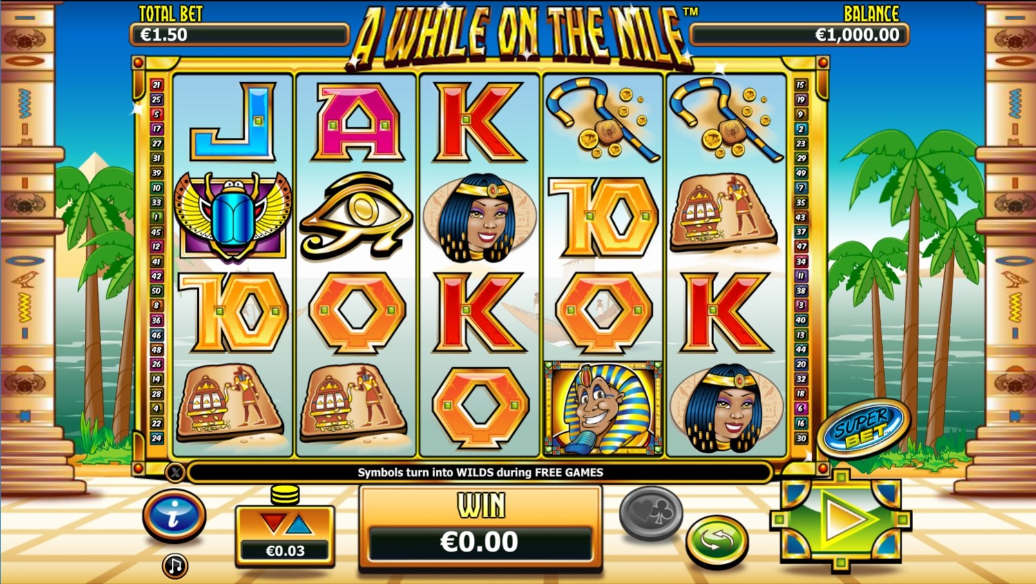 A While on the Nile Slot Gameplay
