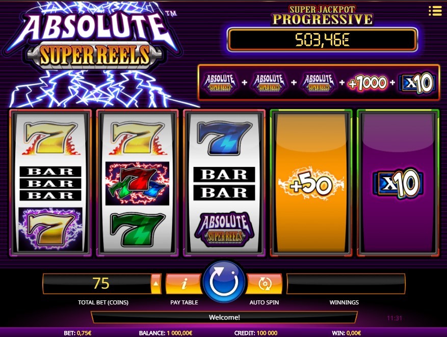 Absolute Super Reels Slot Gameplay
