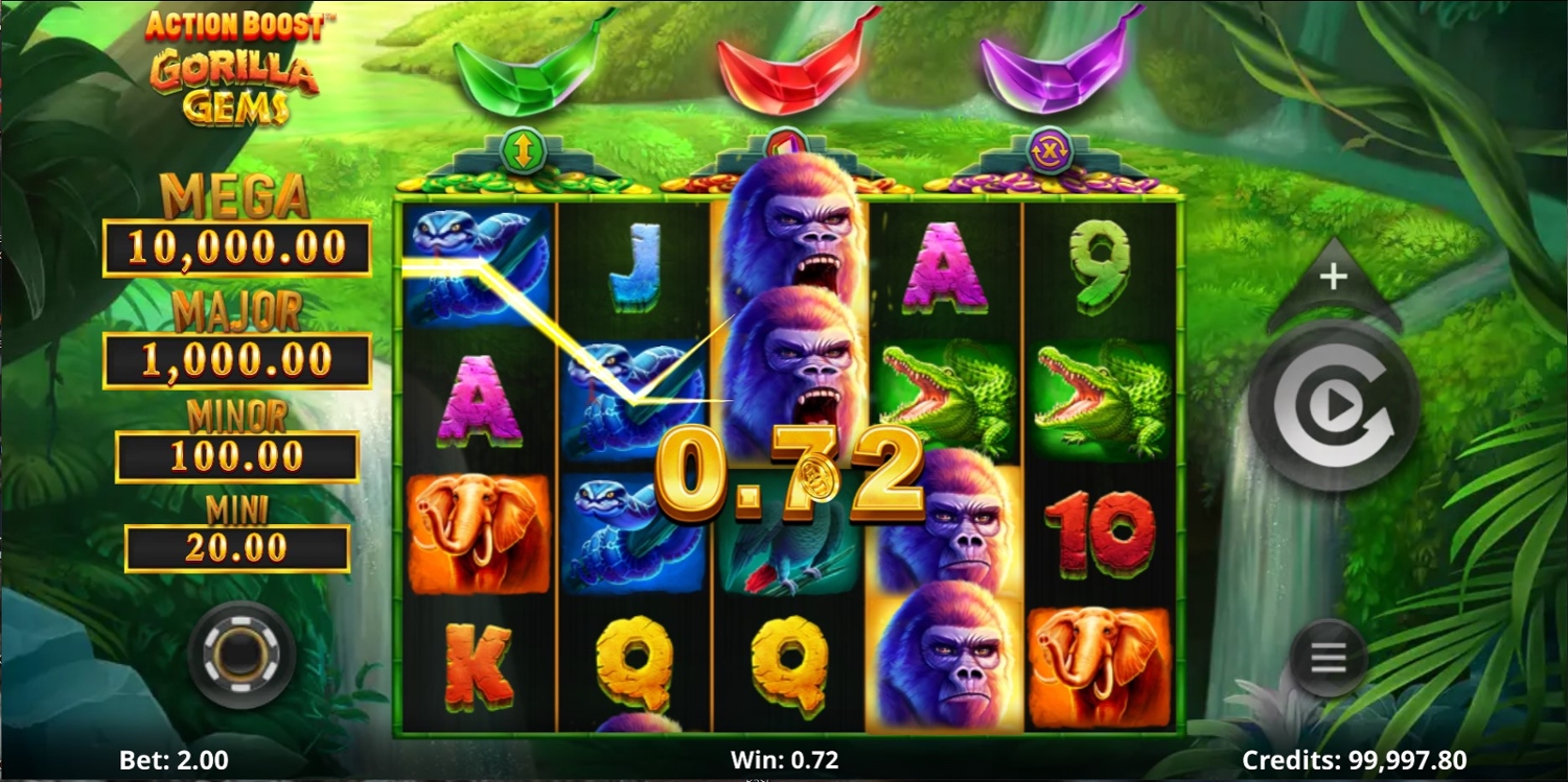 Action Boost: Gorilla Gems Slot Gameplay