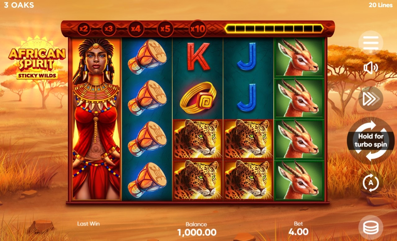 African Spirit Sticky Wilds Slot Gameplay