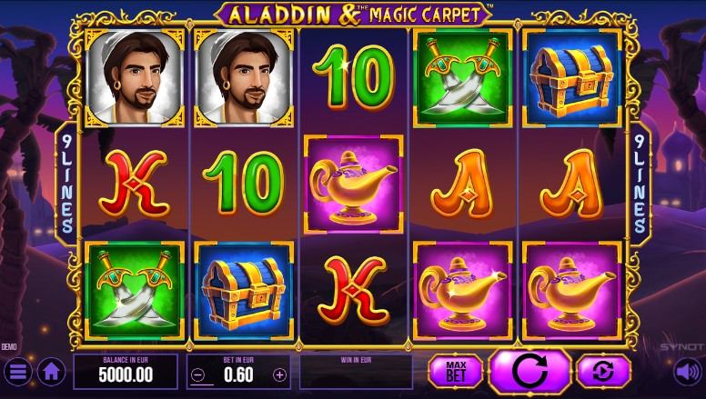 Aladdin and the Magic Carpet Slot Gameplay
