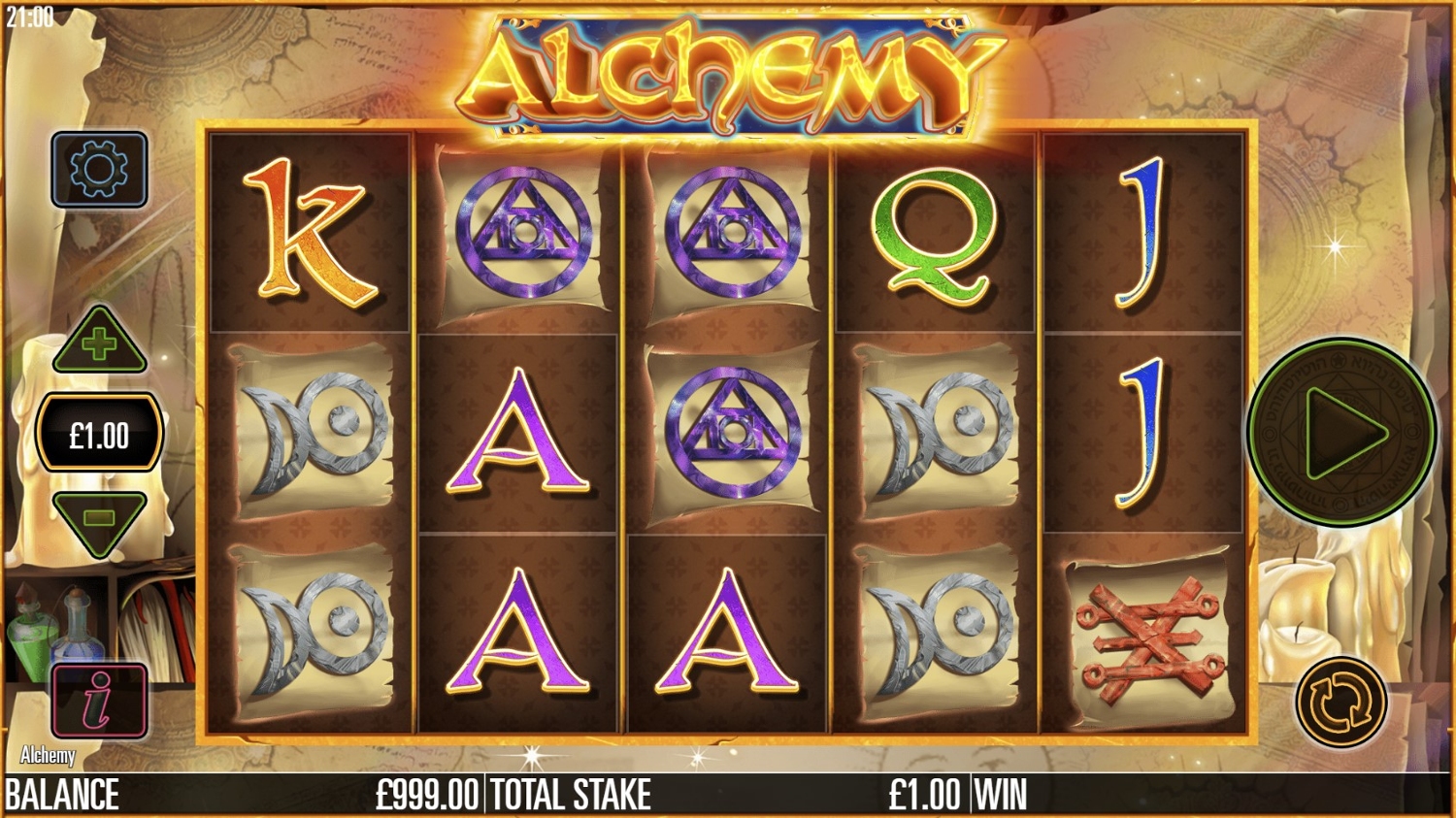 Alchemy Slot Gameplay