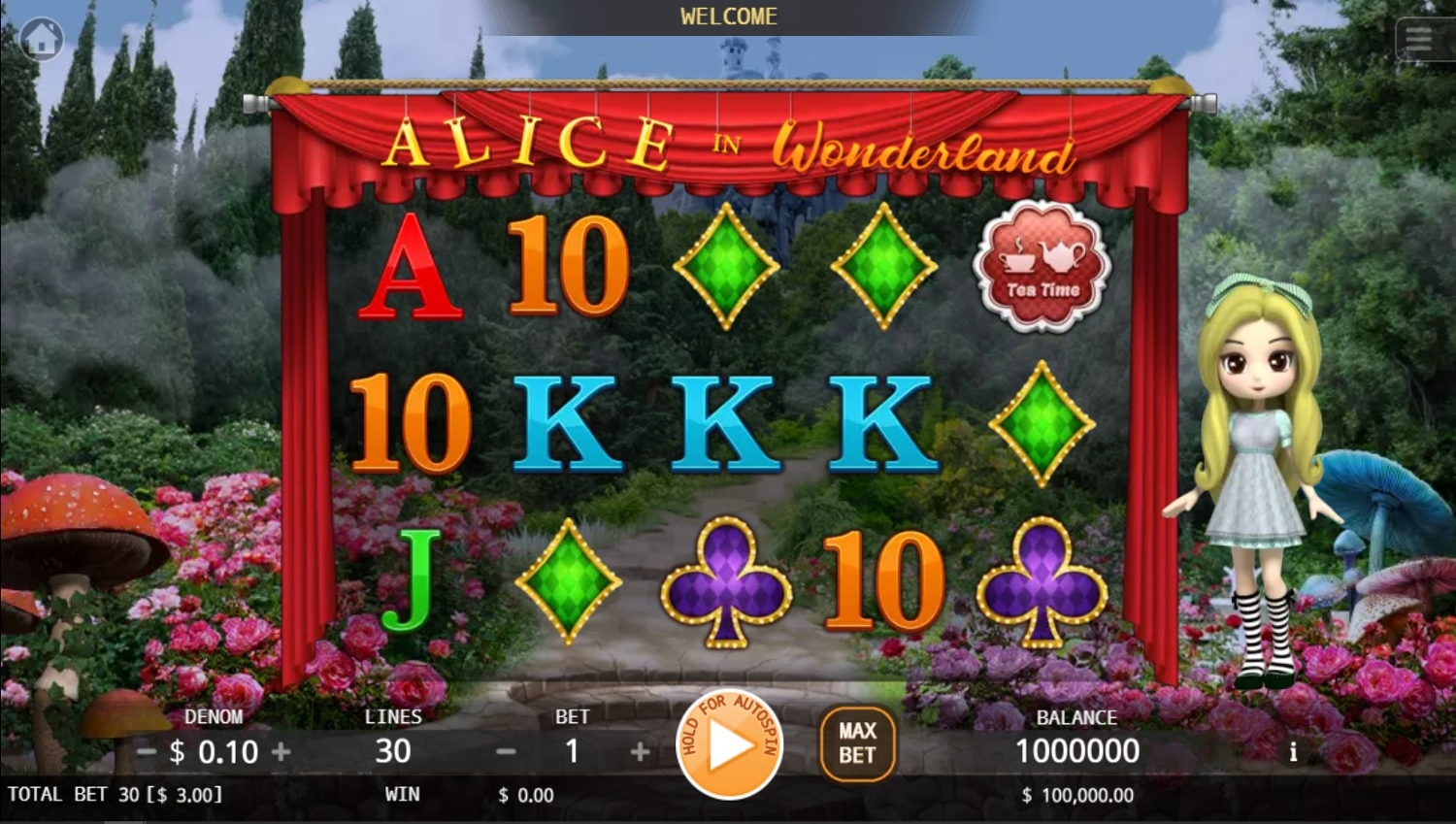 Alice In Wonderland Slot Gameplay