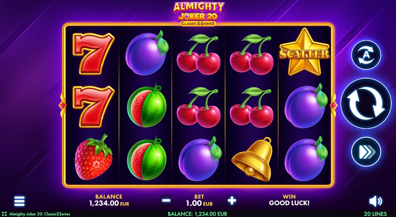 Almighty Joker 20 Slot Gameplay