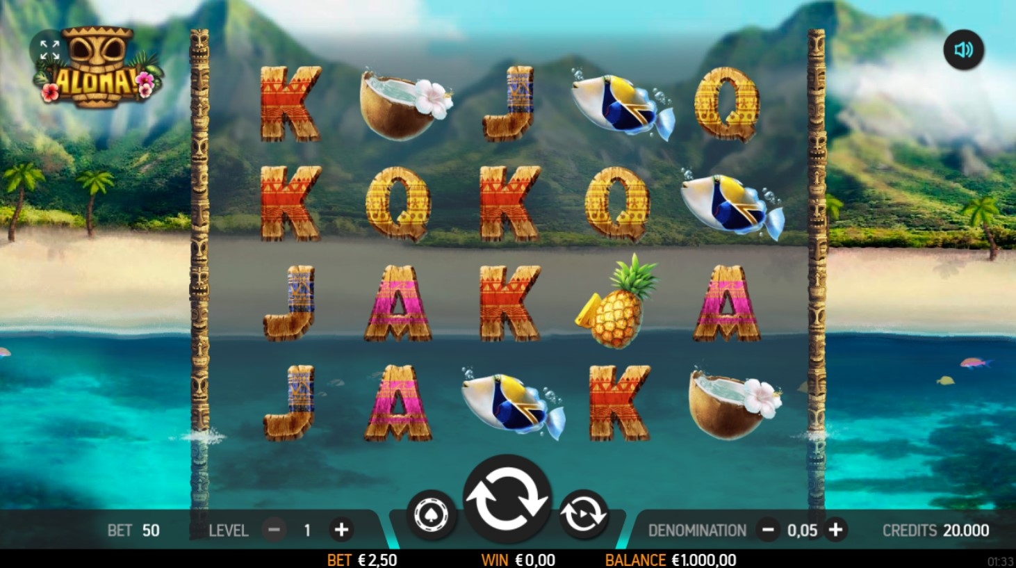 Aloha! (FBM Digital Systems) Slot Gameplay