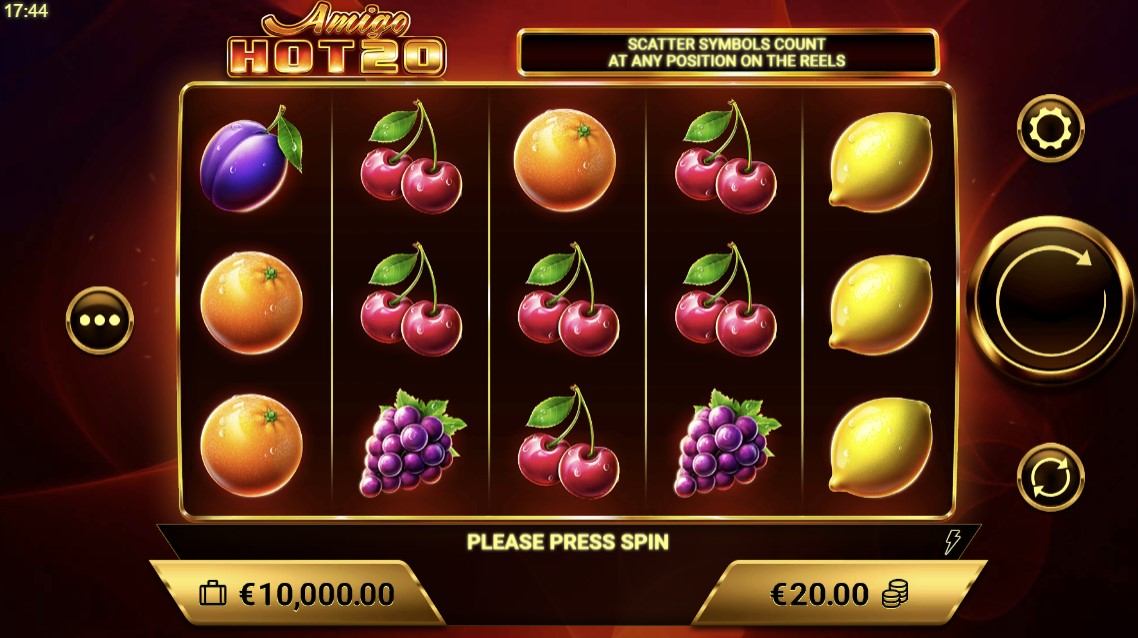 Amigo Hot 20 Slot Gameplay