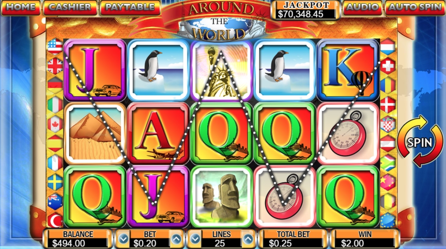 Around the World Slot Gameplay