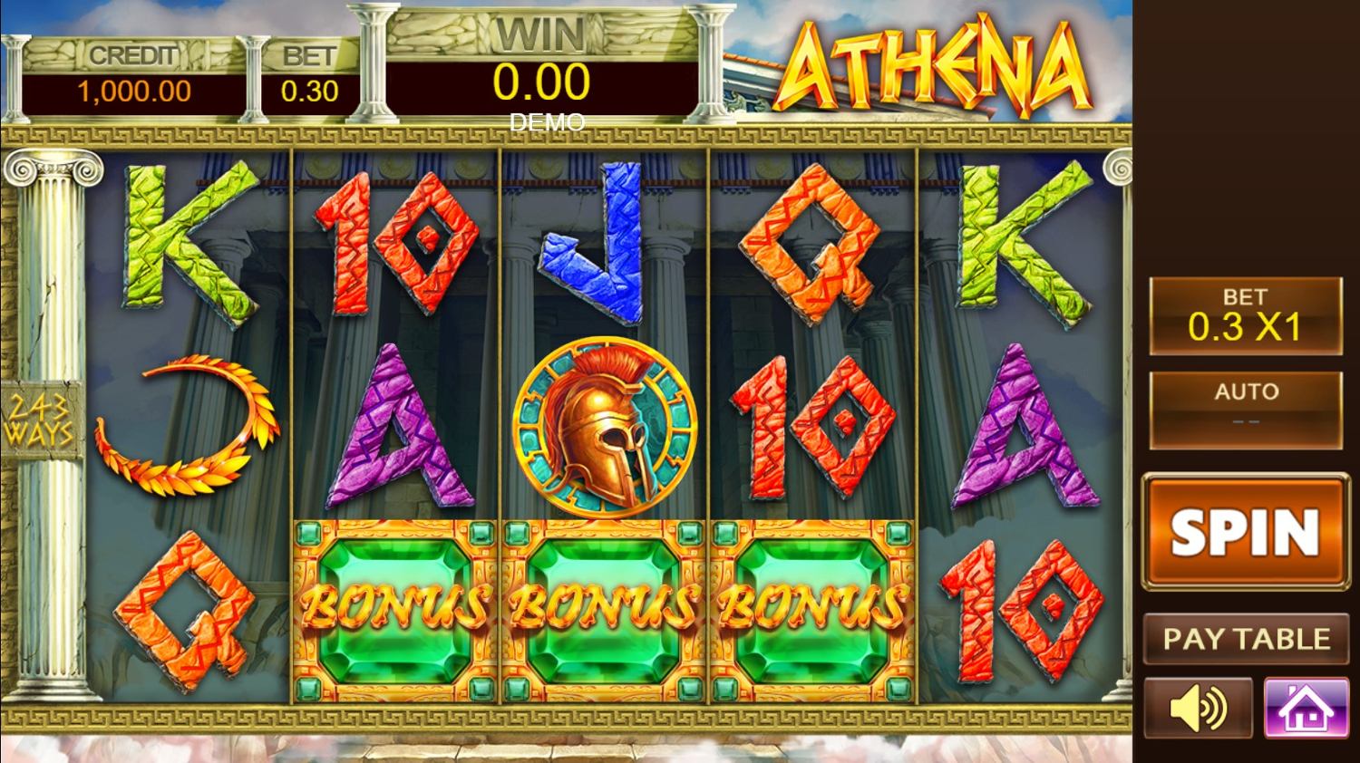 Athena Slot Gameplay