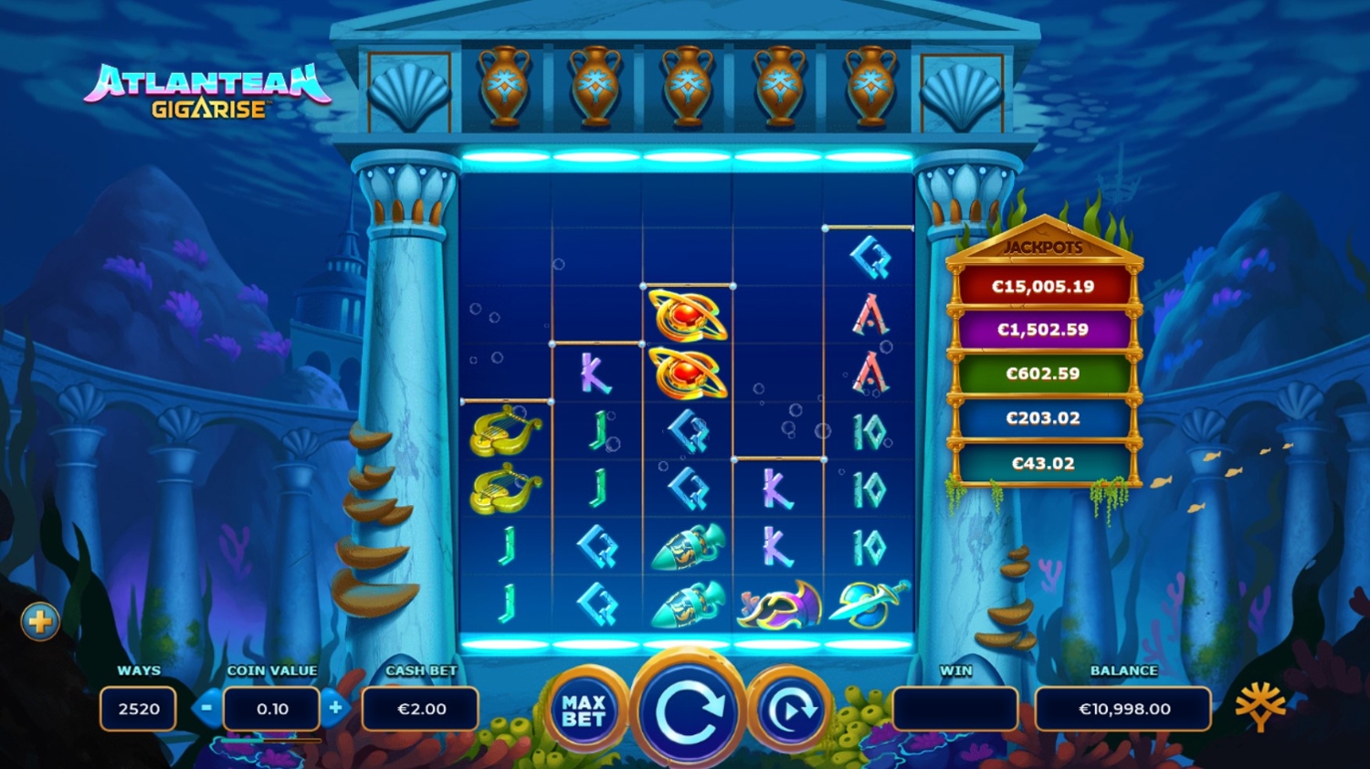 Atlantean GigaRise Slot Gameplay