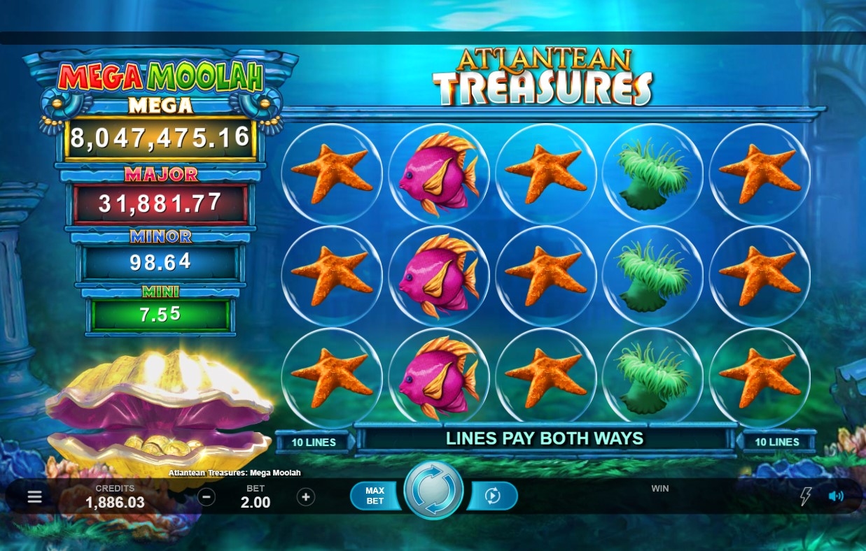 Atlantean Treasures Mega Moolah Slot Gameplay
