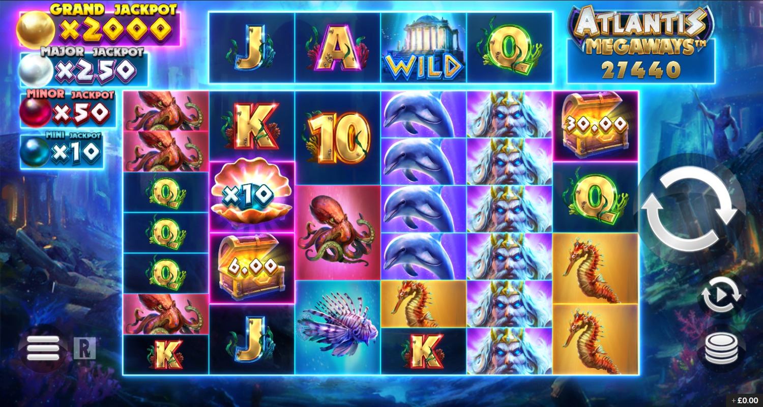 Atlantis Megaways Slot Gameplay