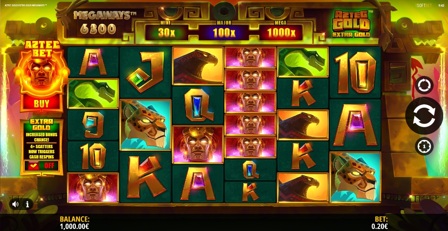 Aztec Gold: Extra Gold Megaways Slot Gameplay