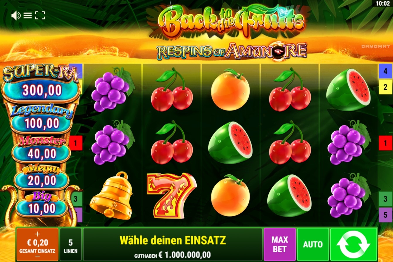 Back to the Fruits - Respins of Amun-Re Slot Gameplay