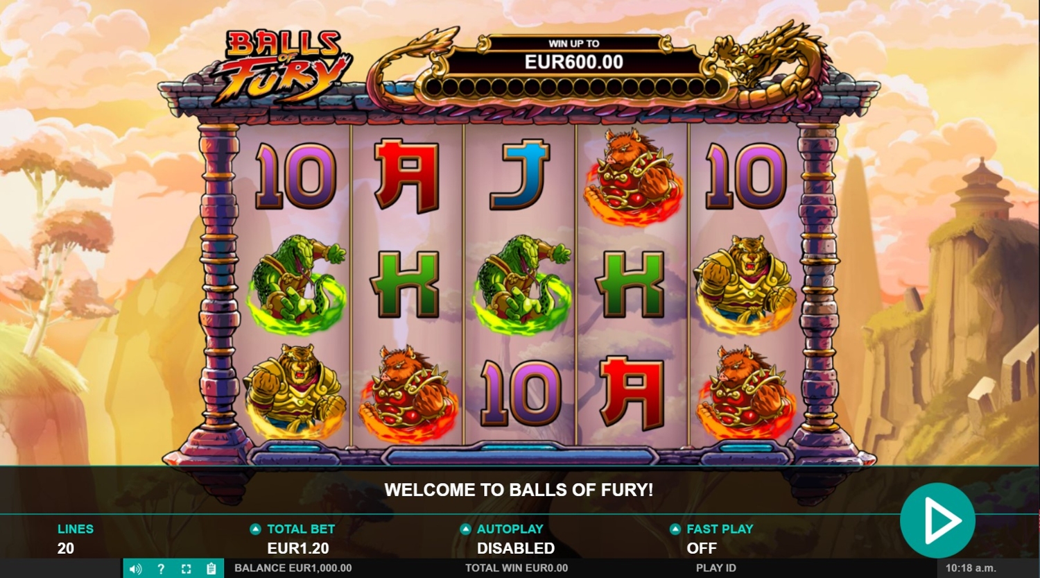 Balls of Fury Slot Gameplay