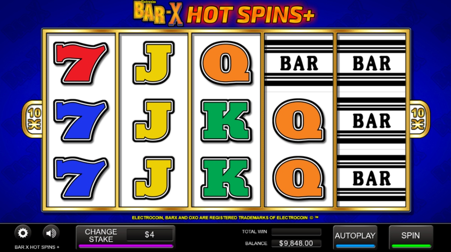 Bar X Hot Spins Slot Gameplay