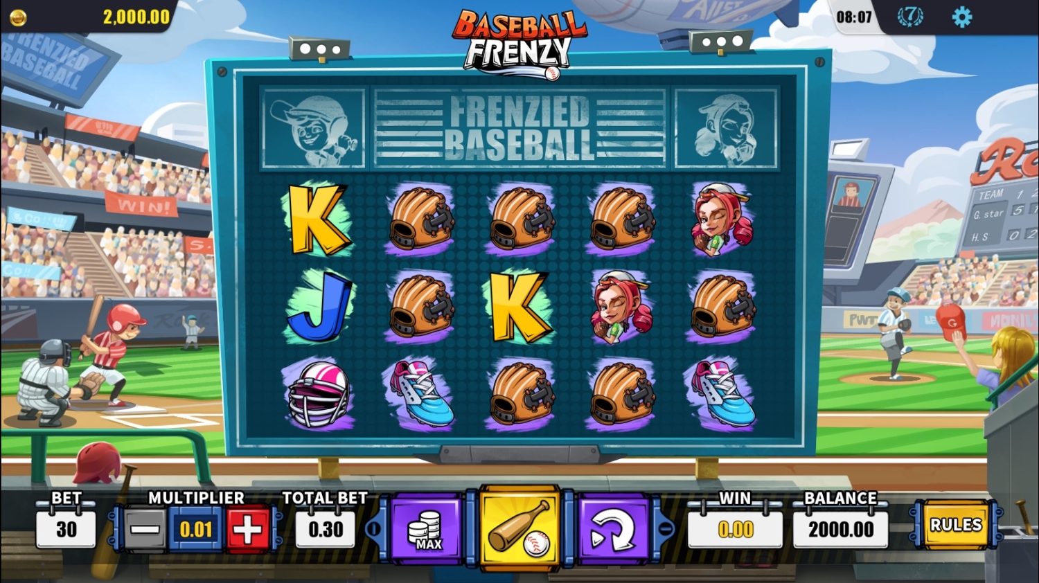 Baseball Frenzy Slot Gameplay