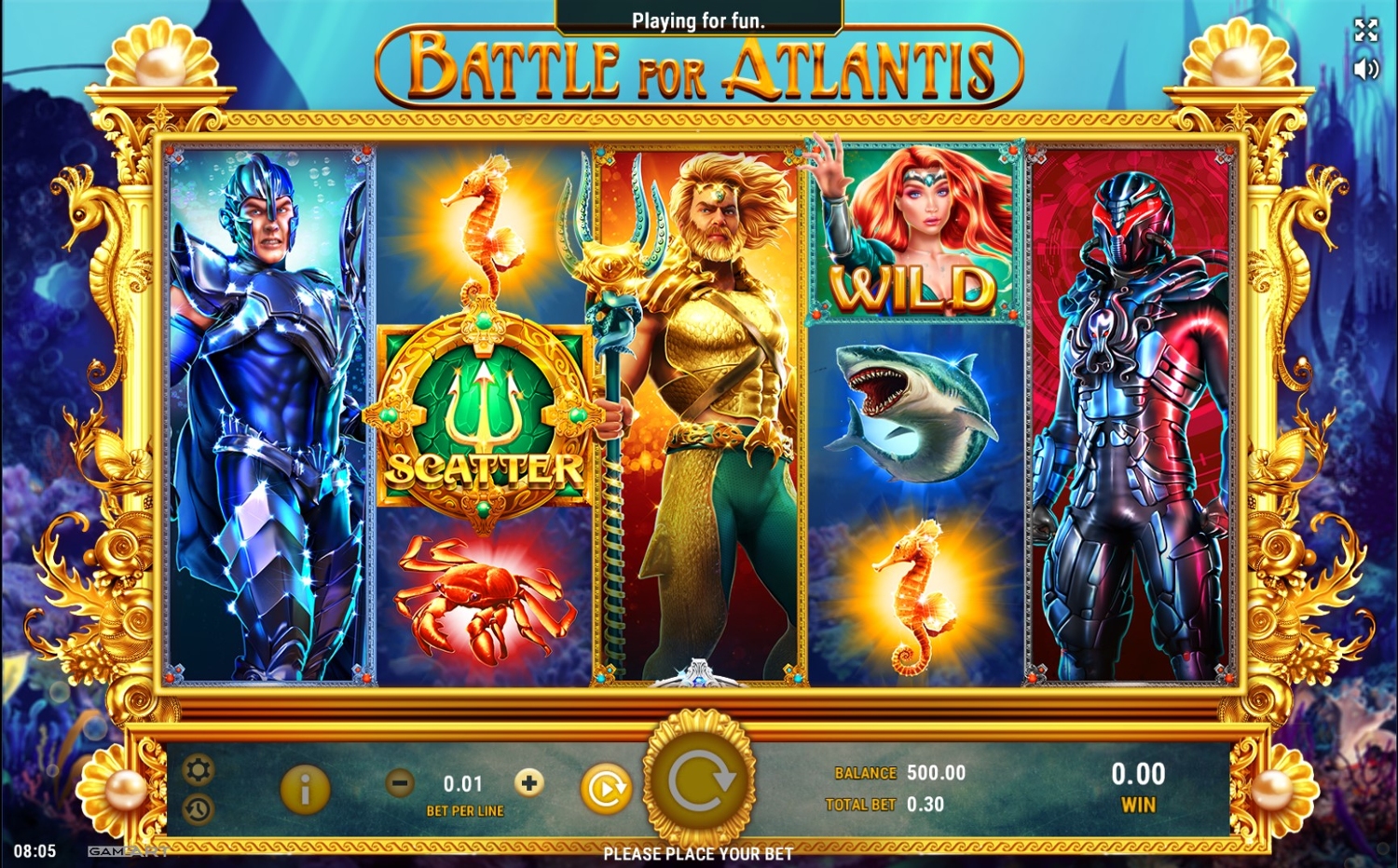 Battle for Atlantis Slot Gameplay