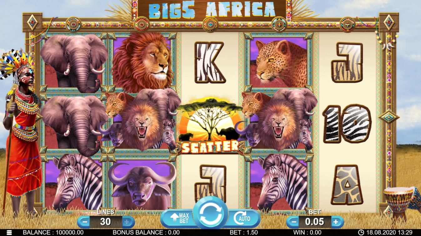 Big 5 Africa Slot Gameplay
