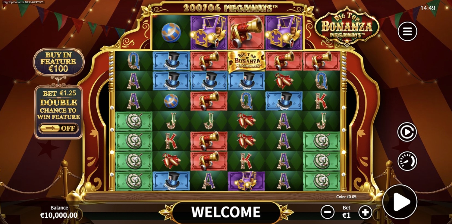 Big Top Bonanza Megaways Slot Gameplay