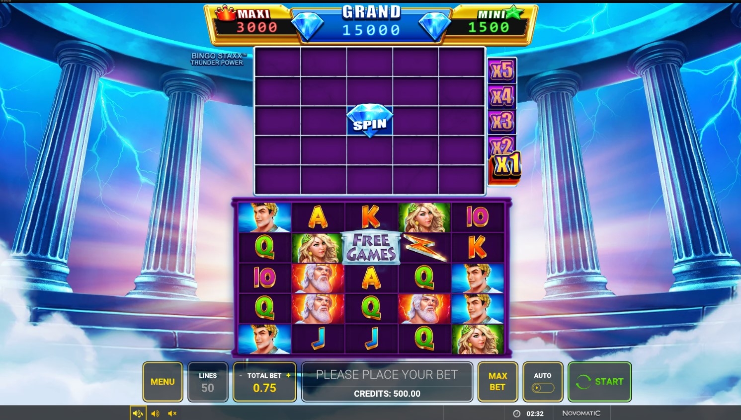 Bingo Staxx Thunder Power Slot Gameplay