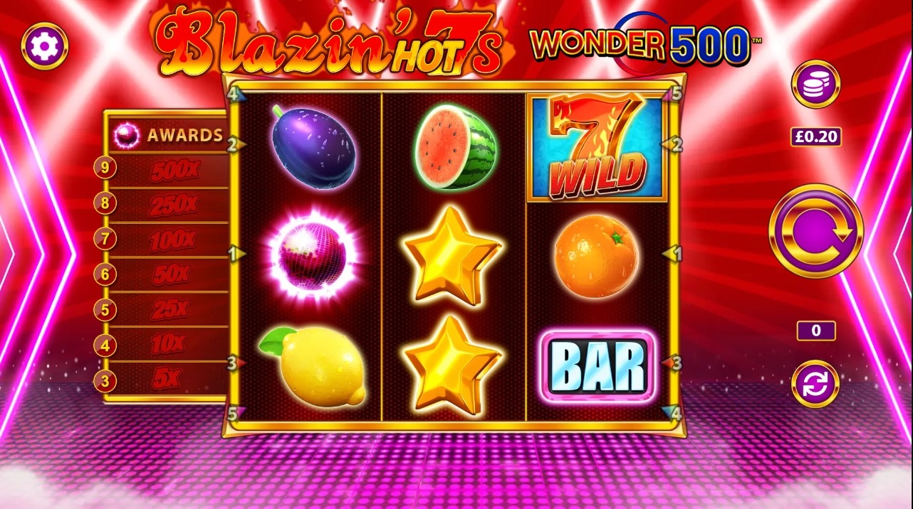 Blazin Hot 7's Wonder 500 Slot Gameplay