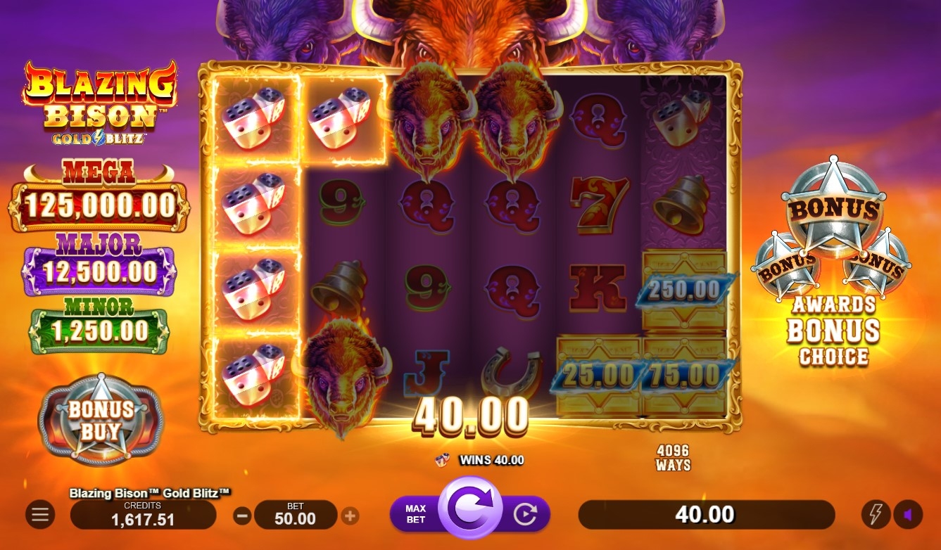Blazing Bison Gold Blitz Slot Gameplay