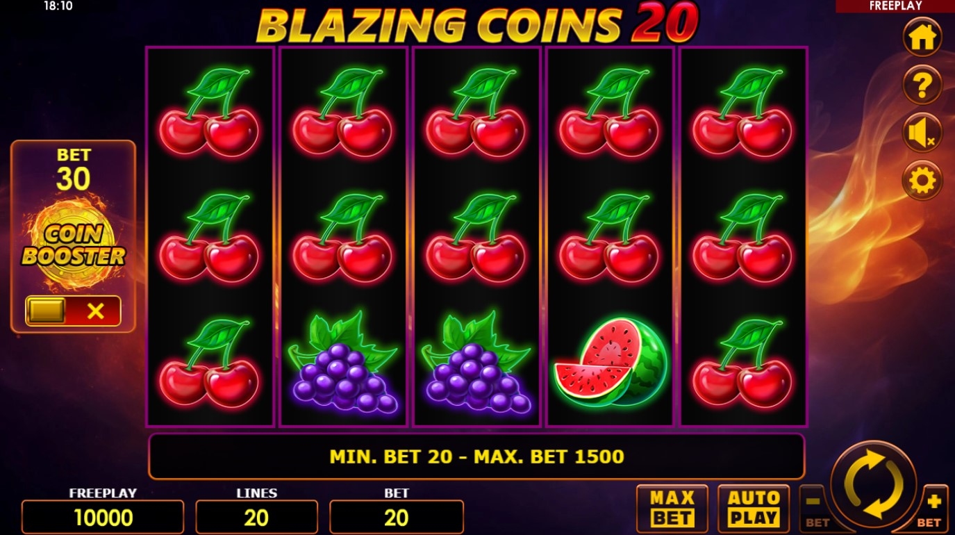 Blazing Coins 20 Slot Gameplay