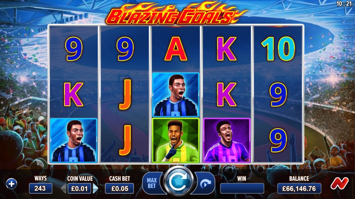 Blazing Goals Slot Gameplay