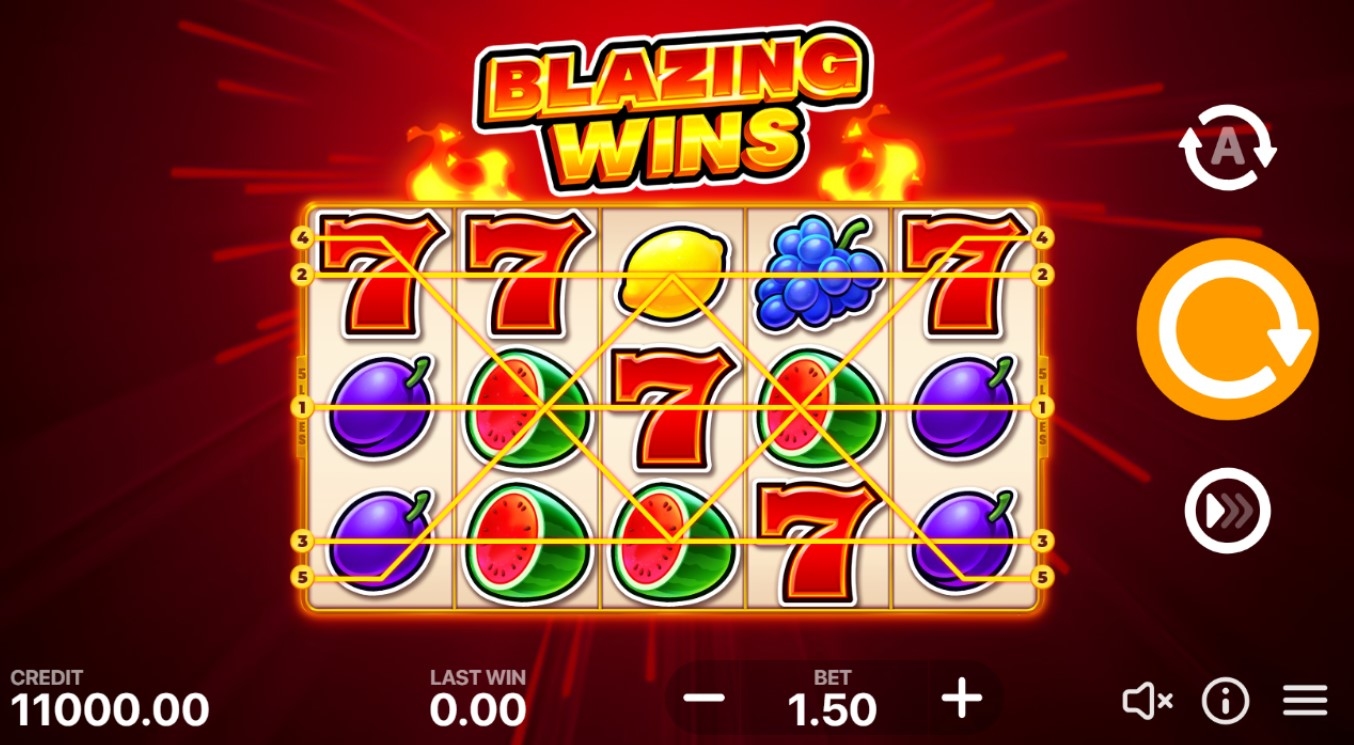 Blazing Wins Slot Gameplay