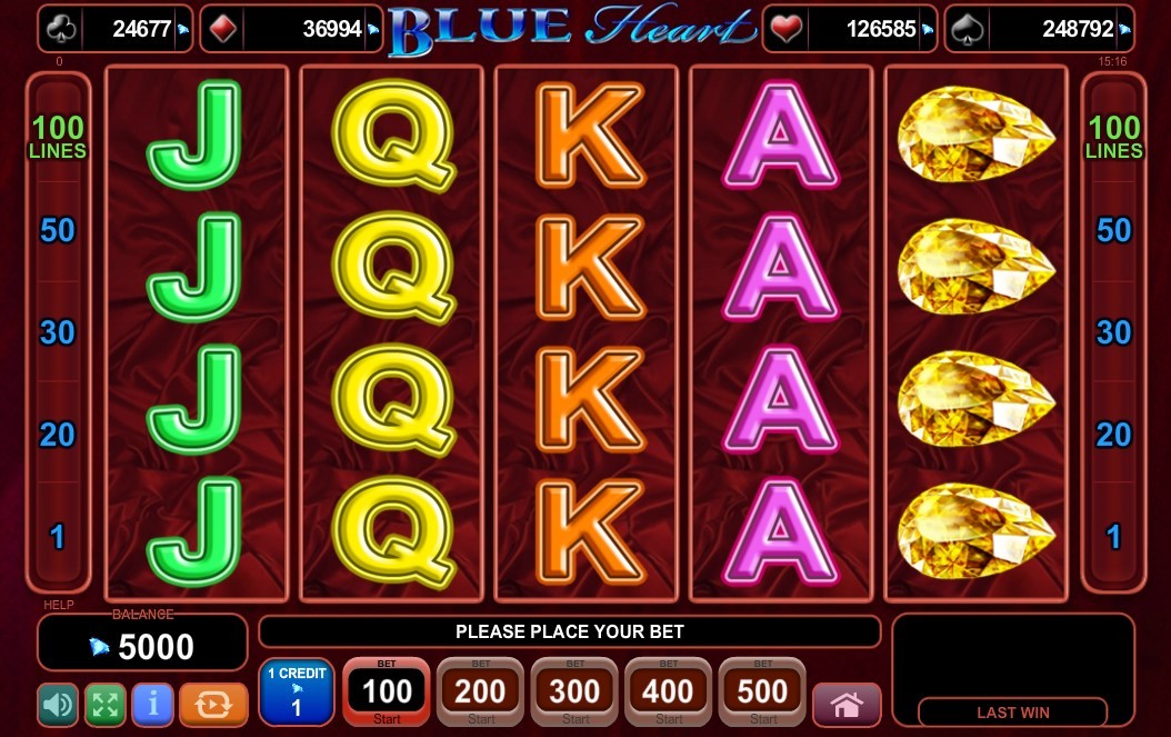Blue Heart Slot Gameplay