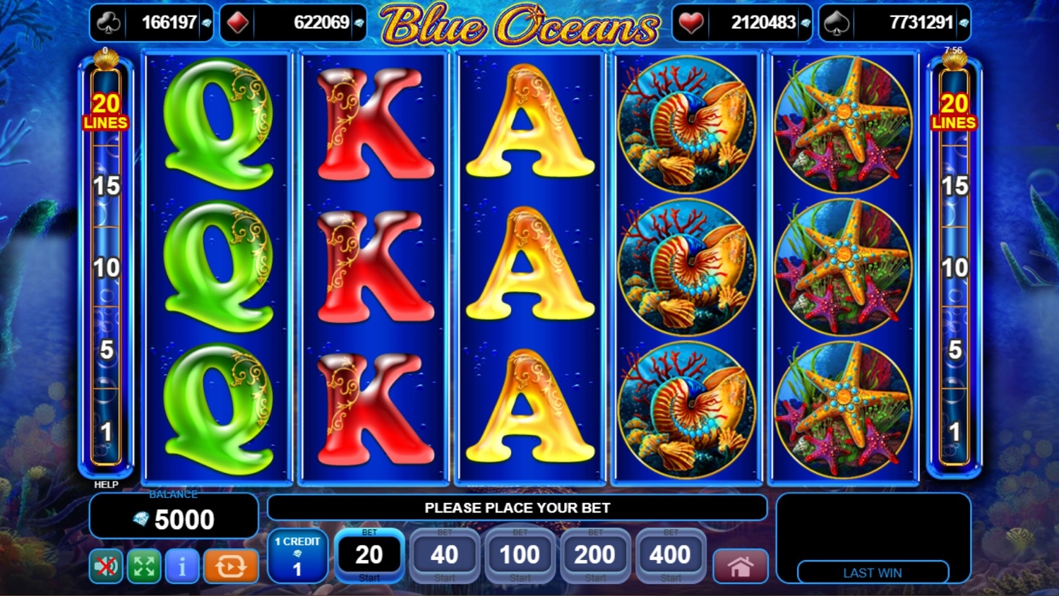 Blue Oceans Slot Gameplay