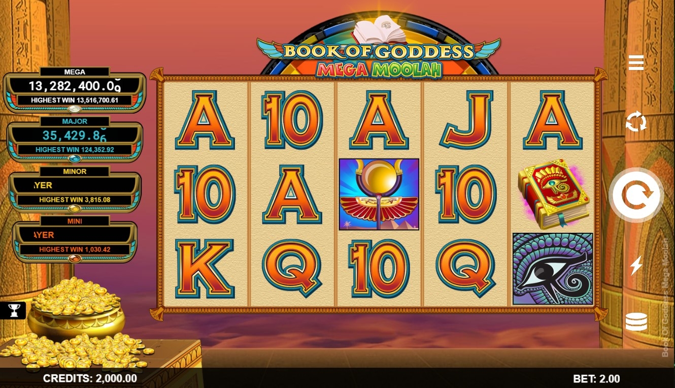 Book of Goddess Mega Moolah Slot Gameplay