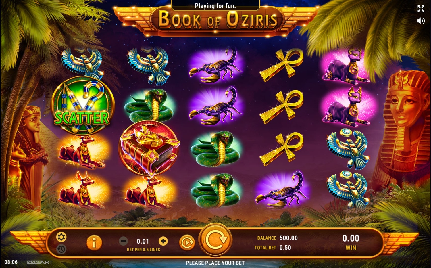 Book of Oziris Slot Gameplay