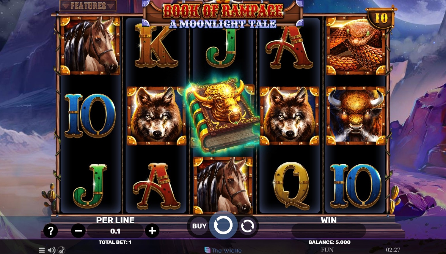Book of Rampage - A Moonlight Tale Slot Gameplay