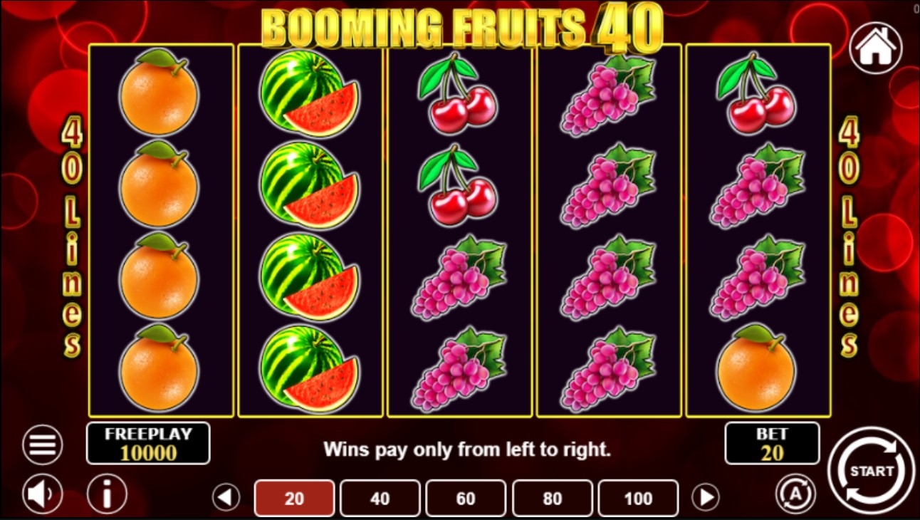 Booming Fruits 40 Slot Gameplay
