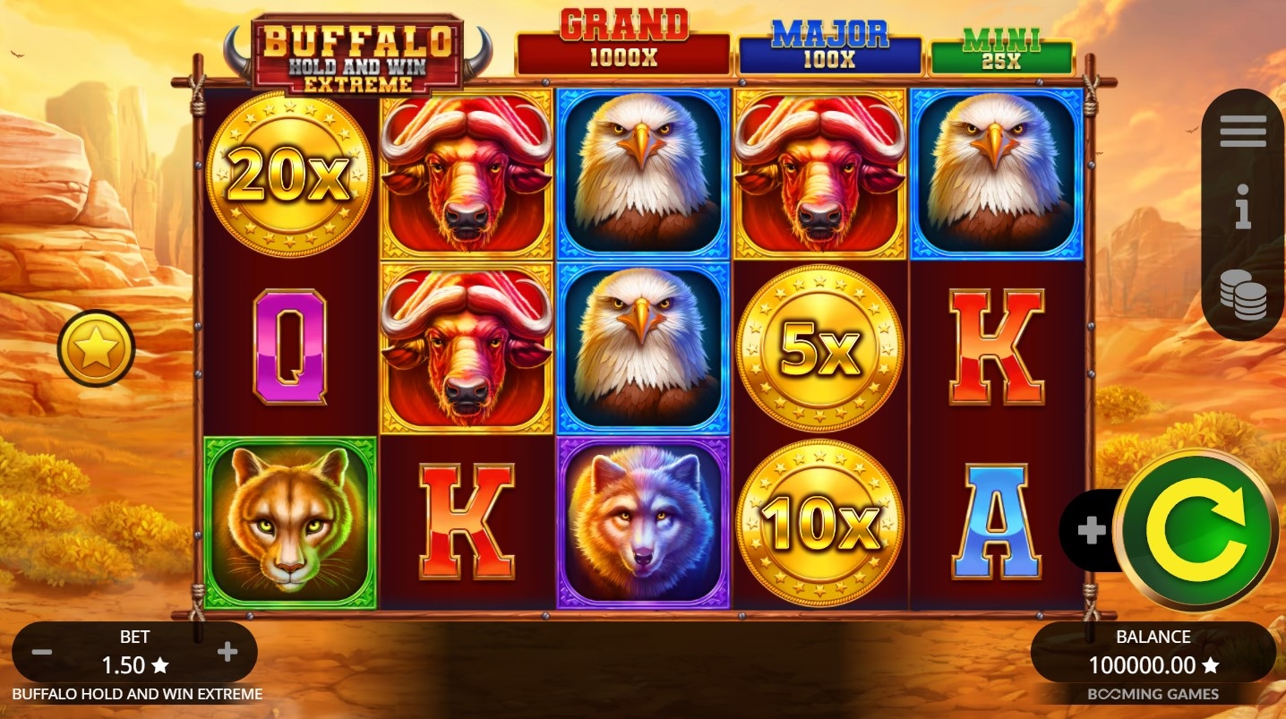 Buffalo Hold and Win Extreme Slot Gameplay