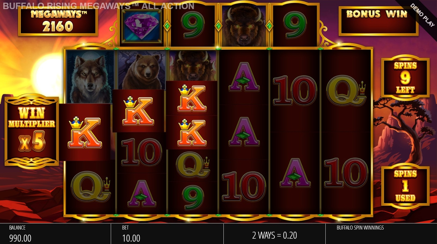 Buffalo Rising Megaways All Action Slot Gameplay