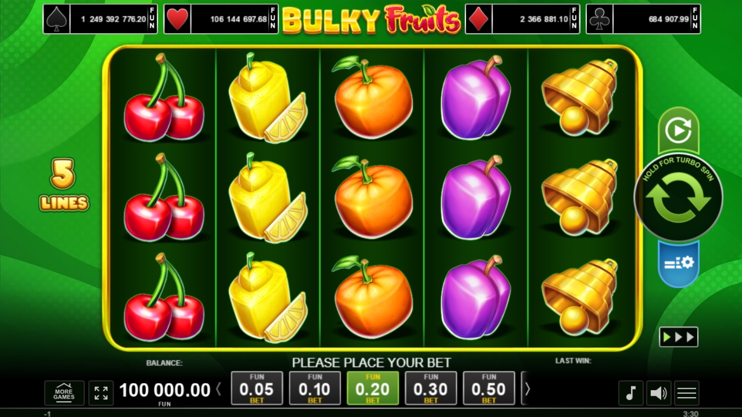 Bulky Fruits Slot Gameplay