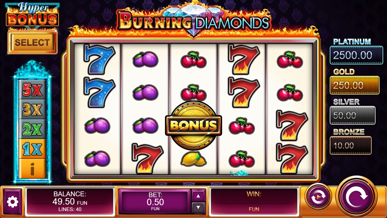 Burning Diamonds Slot Gameplay